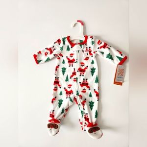 NWT Carter's Baby Boys Girls Fleece sleeper - my first Christmas size newborn